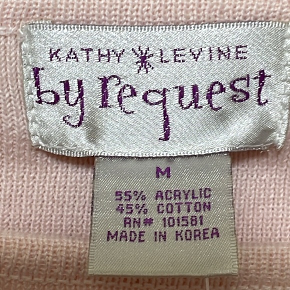 Kathy Levine By Request Vintage Women's Pink Lace Trimmed Sweater. NWOT. Size M. - Picture 5 of 9